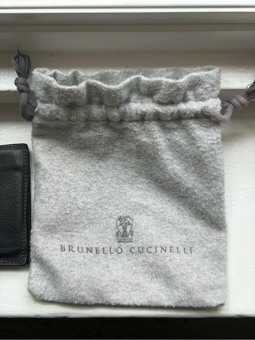 Brunello Cucinelli Dark Brown Pebbled Leather Bifold Wallet